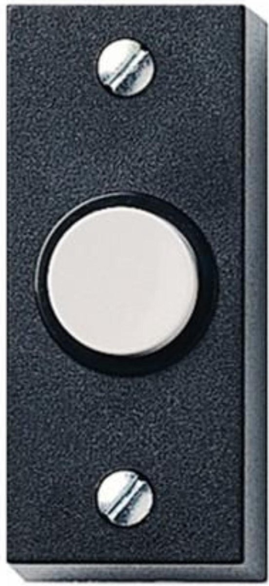 Een klassieke zwarte simpele bel met witte button
